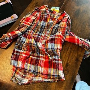 Long Sleeve ¾ Button Up Flannel (Size M)